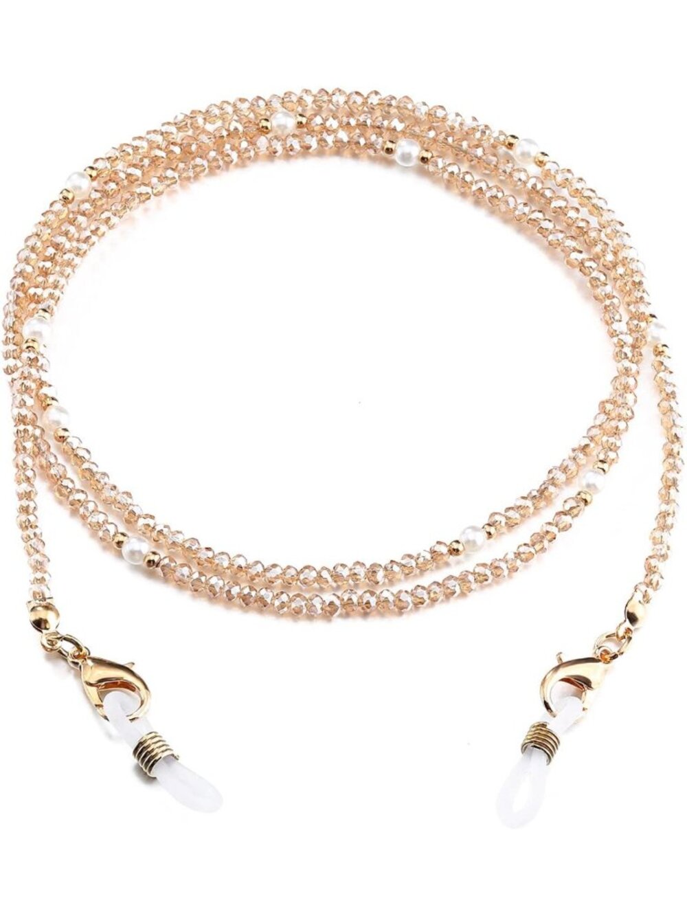 Healing Crystal Beaded Eyeglasses Chain & Mask Lanyard with Pearl for Women